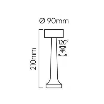 LED Line Lite RIWIA stolna lampa, 1W, 120lm, 1800mAh, zlatna