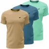 Muška majica 4F M4481 3-u-paketu bež, plava, mint zelena 4FWSS26TTSHM4481 91S, 2XL