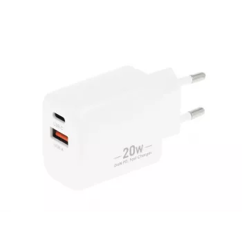 MOVANO GaN 20W USB-C PD + USB-A punjač (bijeli)