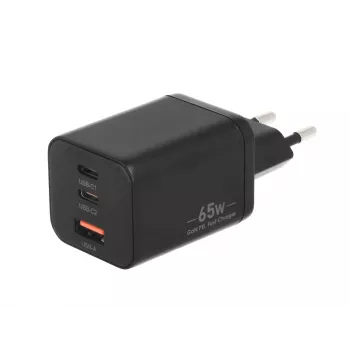 MOVANO GaN 65W 2x USB-C PD + USB-A punjač (crni)