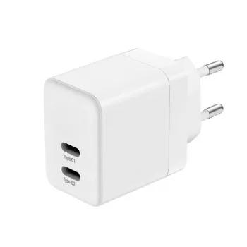 CRONG 35W Dual USB-C PD 3.0 PPS GaN zidni punjač - bijeli