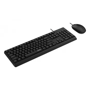 Rapoo NX1500 Wired Keyboard and Mouse Combo, Full-Size QWERTZ, Black R-13100