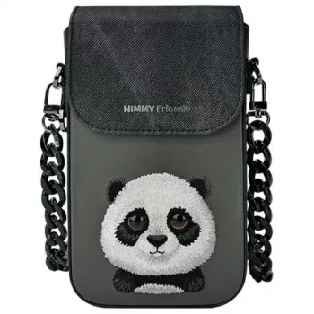 Nimmy Big Eyed Pet 2.0 Panda torbica za mobitel - crna PU koža
