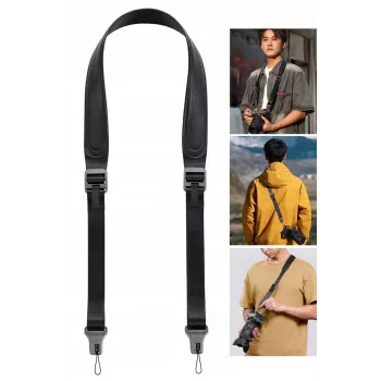 ULANZI CSS1 anti-tangle U-Snap remen za kameru za nošenje na prsima/ramenu za DSLR i mirrorless kamere, nosivost 60 kg, crni