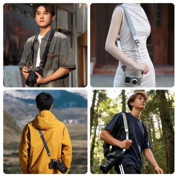 ULANZI CSS1 anti-tangle U-Snap remen za kameru za nošenje na prsima/ramenu za DSLR i mirrorless kamere, nosivost 60 kg, crni