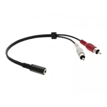 Kramer C-A35F/2RAM-1 audio adapter kabel - 3,5 mm utičnica na 2x RCA utikač, 30 cm, crni