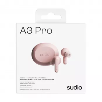 Sudio A3 Pro True Wireless Bluetooth slušalice s aktivnim poništavanjem buke, ružičaste A1PROPNK