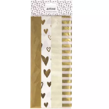 ARTOZ Decorative Tissue Paper Dots Gold/White 50 x 70 cm (144500-76)