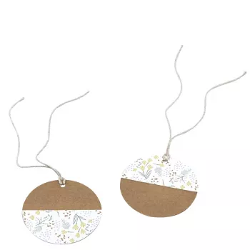 Artoz Paper Gift Tags Brown White Hangtag Set Kraft Round 6.5 cm 6 pcs (144500-255)