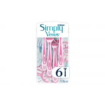 Gillette Simply Venus 3 jednokratni brijači za žene, 3 oštrice, MoistureRich traka, 6 kom. 8006540826997