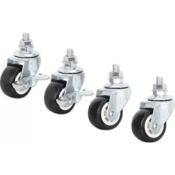 Intellinet Basic Line set kotačića za 19 inch zidno kućište, 4 kotačića (2 s kočnicom), nosivost 60 kg, crno-srebrni 716819