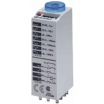 Finder 85.03.0.125.0000 multifunkcijski vremenski relej, 1 CO 16A, 12-24V AC/DC, 0,05s-100h, za DIN tračnicu