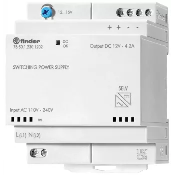 Finder 78.50.1.230.1202 DIN napajanje 12 V DC 4,6 A 50 W