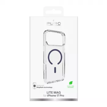 PURO Icon MagSafe prozirna futrola za Apple iPhone 17 Pro – prozirno plava
