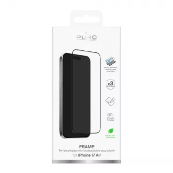 PURO zaštitno staklo od kaljenog stakla s okvirom i pomagalom za montažu za Apple iPhone Air, prozirno (PUSDGFRAIPHONE1766)