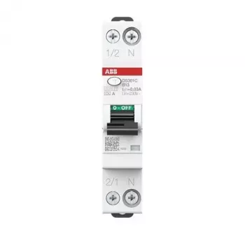 ABB DS301CA-B13/0.03 RCBO 1P+N 13A B karakteristika 30mA 6kA tip A 2CSR255163R1135