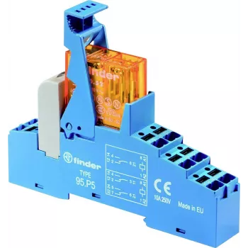 Finder 48.P6.9.024.4050 modul sučeljnog releja, zavojnica 24 V DC, 16 A SPDT kontakt, montaža na DIN tračnicu, LED indikator