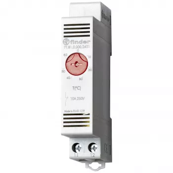 Finder termostat za razvodne ormare 7T.81.0.000.2402, 1 NC kontakt, 250 V AC, 10 A, 0-60 °C, DIN tračnica