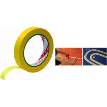 3M 244 Gold ljepljiva traka za maskiranje, 36 mm x 50 m, ekstra tanka 0,08 mm, akrilno ljepilo, oštre rubove boje, unutarnja/vanjska, 1 rola 2443650