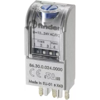 FINDER 86.30 višenamjenski vremenski modul, 24V AC/DC, 1 CO 16A, 8 funkcija, 0,05s-100h 863000240000T