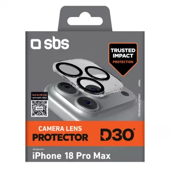 SBS D3O zaštita objektiva kamere za iPhone 18 Pro Max – otporna na udarce i ogrebotine, prozirna
