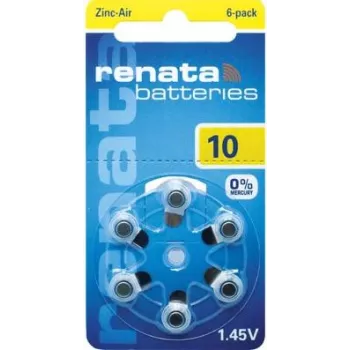 Renata ZA10 cink-zrak PR70 baterija za slušne aparate 105 mAh 1,4 V, 6 kom ZA10.DP6 0HG