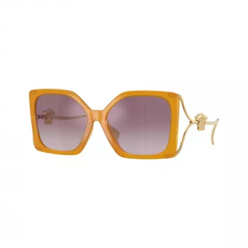 Versace VE4502U55376X ženske sunčane naočale cat eye, prozirni ružičasti okvir, tamnosive leće, 58/16/130 mm