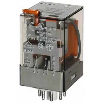 Finder industrijski relej 12 VAC 2,2 VA DPDT 10A 250VAC 2 CO utični 60.12.8.012.0040