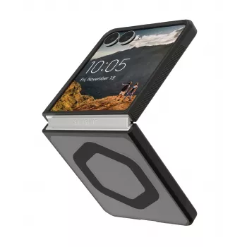 UAG Urban Armor Gear Mouve maska s magnetskim modulom za Samsung Galaxy Z Flip8 – pepeljasto siva (prozirno siva)/crna 214561113131