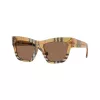 Burberry BE4449-414673 ženske kvadratne sunčane naočale od acetata, Havana/Tortoise okvir, smeđe leće, 53/19/140 mm
