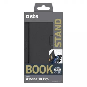 SBS Wallet Smart futrola za iPhone 18 Pro s novčanikom i stalkom - crna