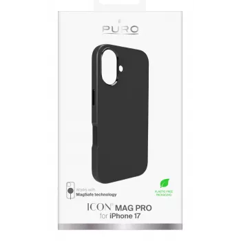 PURO Icon maska za Apple iPhone 17, kompatibilna s MagSafe, crna (PUIPC1763ICONMPBLK)