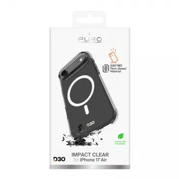 PURO Impact Clear D3O Bio futrola za Apple iPhone Air, kompatibilna s MagSafe, prozirna (PUIPC1766IMPCLD3OTR)