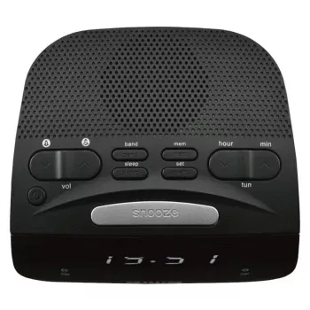 AIWA CR-15 Digital Radio Alarm Clock, Black