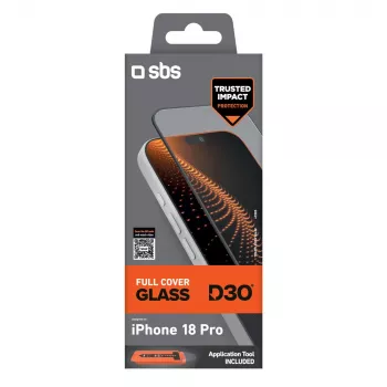 SBS D3O Full Cover zaštitno staklo za zaslon za iPhone 18 Pro s aplikatorom