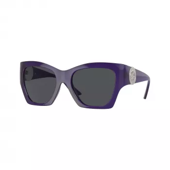 Versace VE4452-541987 ženske sunčane naočale, crni cat eye okvir, sive leće, 55/19/135 mm