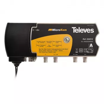 Televes KVE2025RK65 širokopojasno pojačalo 20/25dB s povratnim kanalom 5-65MHz 20dB (534212)