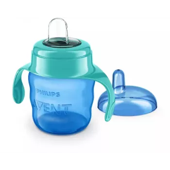 Philips AVENT Easy Sip čaša za učenje s ručkama, 6M+, 200ml, silikonski izljev, zelena
