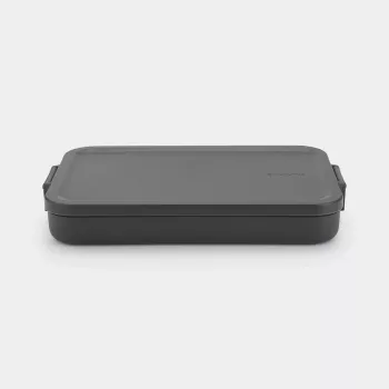 Brabantia Make & Take plitka kutija za ručak, tamno siva, 1,2 L, plastika bez BPA, nepropusna, periva u perilici posuđa