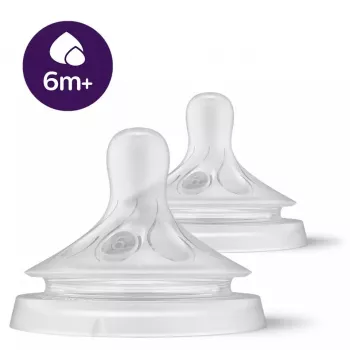 Philips AVENT Natural Response silikonske dude za bočice za gustu hranu, 6M+, 2 komada