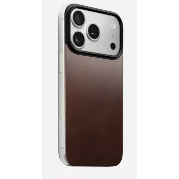 NOMAD Magnetic Leather Back za iPhone 17 Pro kompatibilno s MagSafe Horween koža Rustic Brown