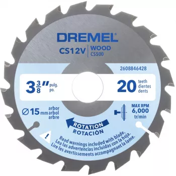 Dremel CS500 Wood Circular Saw Blade 85mm, Tungsten Carbide Tipped, 20 Teeth, for DSM20 Compact Saw 2608846431
