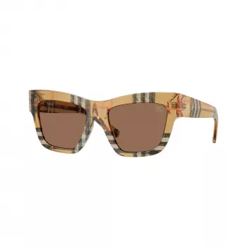 Burberry BE4449F414673 ženske sunčane naočale cat eye Dark Havana, smeđa gradijentna stakla, 53mm