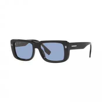 Burberry BE4376U300172 muške četvrtaste sunčane naočale, crni okvir, tamno siva stakla, 55mm
