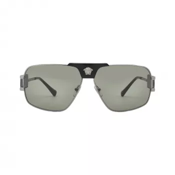 Versace VE2251-1001-2 muške sunčane naočale pilot aviator, crni okvir, siva stakla, 63mm