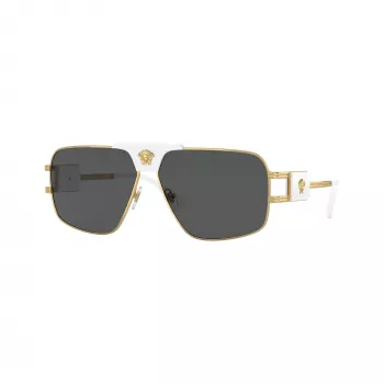 Versace VE2251-147187 muške pilot sunčane naočale, gunmetal okvir, siva stakla, 63/12/145 mm