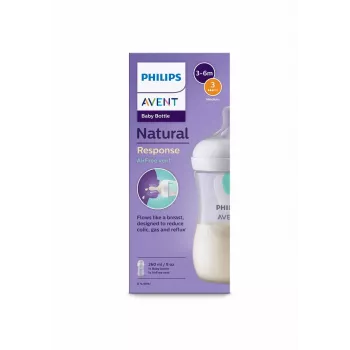 Philips Avent Natural Response bočica protiv grčeva s AirFree ventilom 260 ml, srednja duda, 1M+