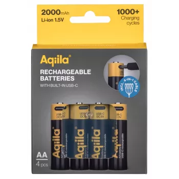AQIILA USB-C punjive AA litij-ionske baterije, 1,2V, pakiranje od 4 kom (AQ200AA367C4)