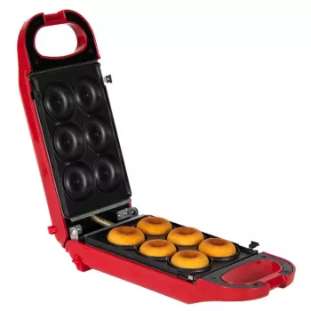 Trebs 6-u-1 aparat za grickalice crveni – vafli, sendviči, roštilj, krafne, poffertjes, cupcake