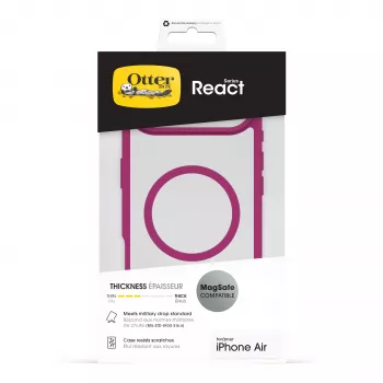 OtterBox React Series stražnji poklopac za Apple iPhone Air – kompatibilan s MagSafe – Rose Crystal (ružičasto/prozirno) 77-98614